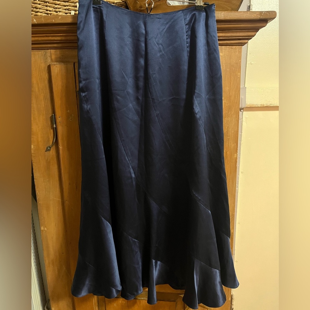 WinterSilks Royal Blue Satin Maxi Skirt